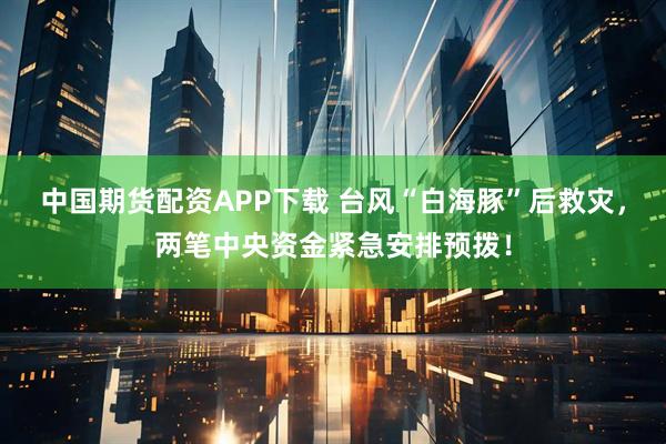中国期货配资APP下载 台风“白海豚”后救灾，两笔中央资金紧急安排预拨！